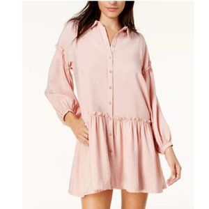Free People Blush Drop-Waist Shirt Dress S
